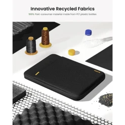 Tomtoc Defender Recycled Fabrics Laptop Sleeve For 13.5, 14 & 14.4 Inch Laptop (Water Resistant, Black) -Tomtoc 261022 14 gae5yi