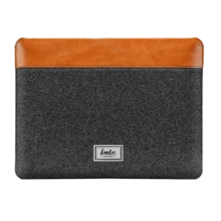 Tomtoc Vintage Polyurethane Leather Laptop Sleeve For 13, 14 & 16 Inch Laptop (Intelligent Magnet Closure, Grey)