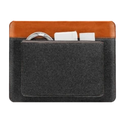 Tomtoc Vintage Polyurethane Leather Laptop Sleeve For 13, 14 & 16 Inch Laptop (Intelligent Magnet Closure, Grey) -Tomtoc 261028 13 d6bgwi