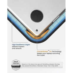 Tomtoc Defender Fabric Laptop Sling Bag For 13.5, 14 & 14.4 Inch Laptop (Water Resistant, Black) -Tomtoc 265880 10 gckabk