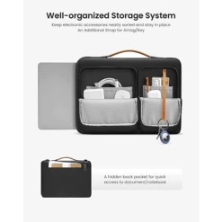 Tomtoc Defender Fabric Laptop Sling Bag For 13.5, 14 & 14.4 Inch Laptop (Water Resistant, Black) -Tomtoc 265880 13 swr029