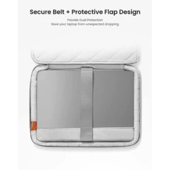 Tomtoc Defender Recycled Fabrics Laptop Sleeve For 14 Inch Laptop (360 Superior Protection, Grey) -Tomtoc 265886 9 n8y5sc