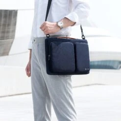 Tomtoc Defender Fabric Laptop Sling Bag For 15.6 Inch Laptop (Water Resistant, Navy Blue) -Tomtoc 265887 14 b2bqy9