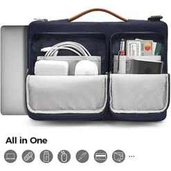 Tomtoc Defender Fabric Laptop Sling Bag For 15.6 Inch Laptop (Water Resistant, Navy Blue) -Tomtoc 265887 9 e2in8c