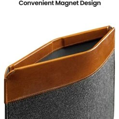 Tomtoc Vintage Polyurethane Leather Laptop Sleeve For 13, 14 & 16 Inch Laptop (Intelligent Magnet Closure, Grey) -Tomtoc 265889 10 cloba4