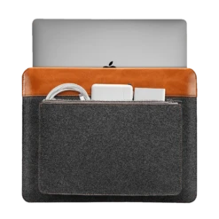 Tomtoc Vintage Polyurethane Leather Laptop Sleeve For 13, 14 & 16 Inch Laptop (Intelligent Magnet Closure, Grey) -Tomtoc 265889 5 oqbfm1