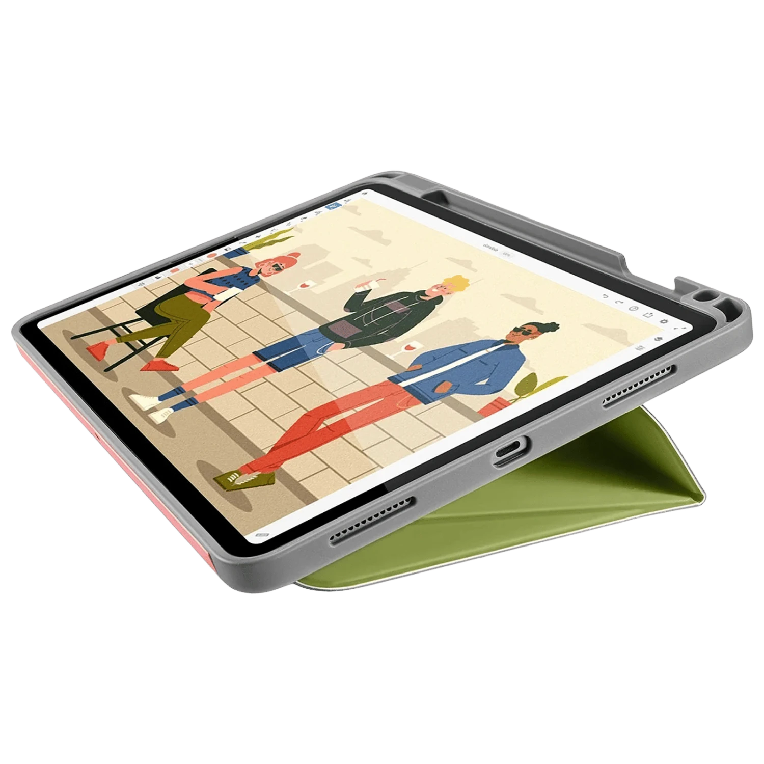 Tomtoc Inspire B02 PU Leather Flip Case For Apple IPad Air 10.9 Inch (Military Grade Protection, Avocado) 6 Tomtoc Inspire B02 PU Leather Flip Case For Apple IPad Air 10.9 Inch (Military Grade Protection, Avocado) - Image 4