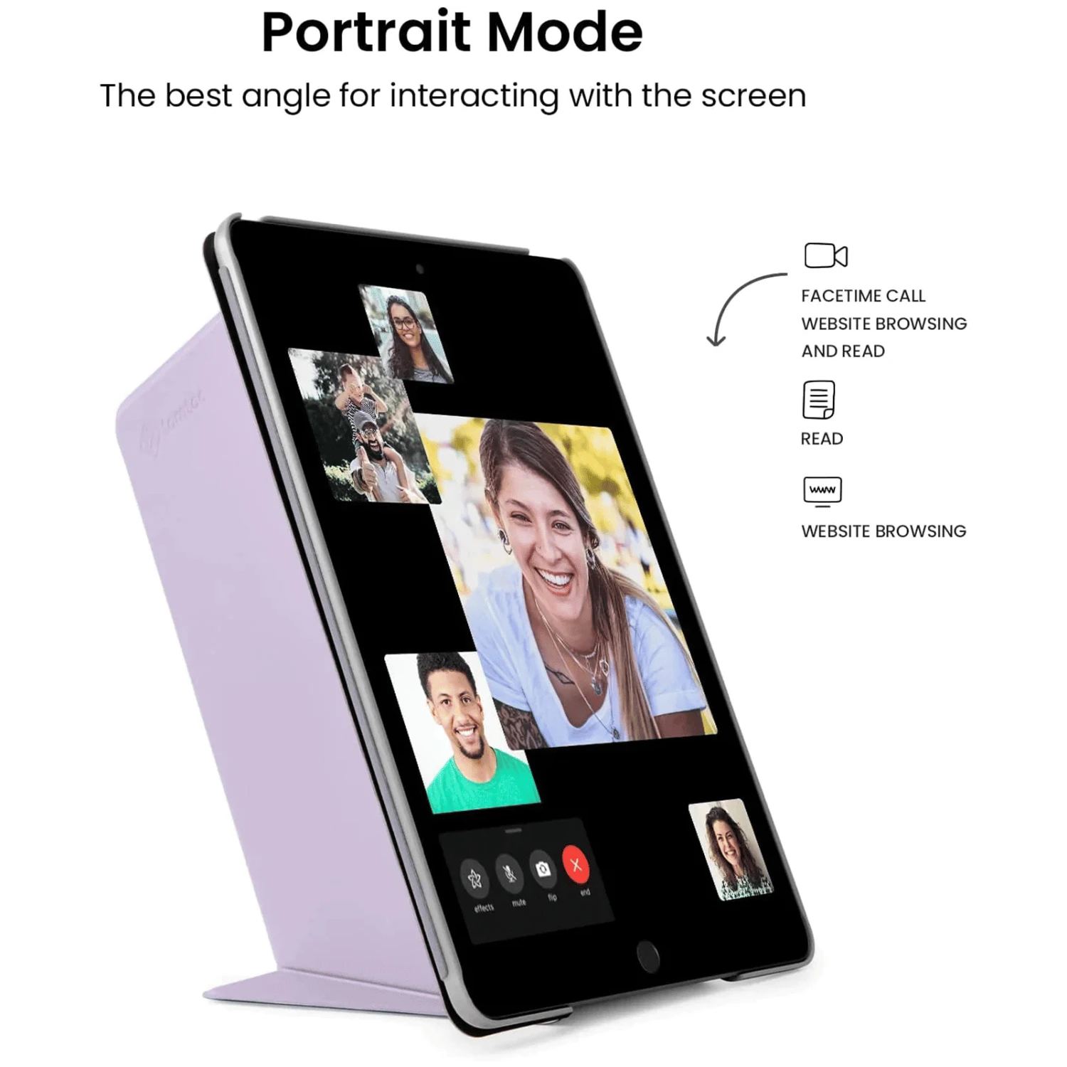 Tomtoc Inspire B02 PU Leather Flip Case For Apple IPad 10.2 Inch (Military Grade Protection, Lavender) 4 Tomtoc Inspire B02 PU Leather Flip Case For Apple IPad 10.2 Inch (Military Grade Protection, Lavender) - Image 2