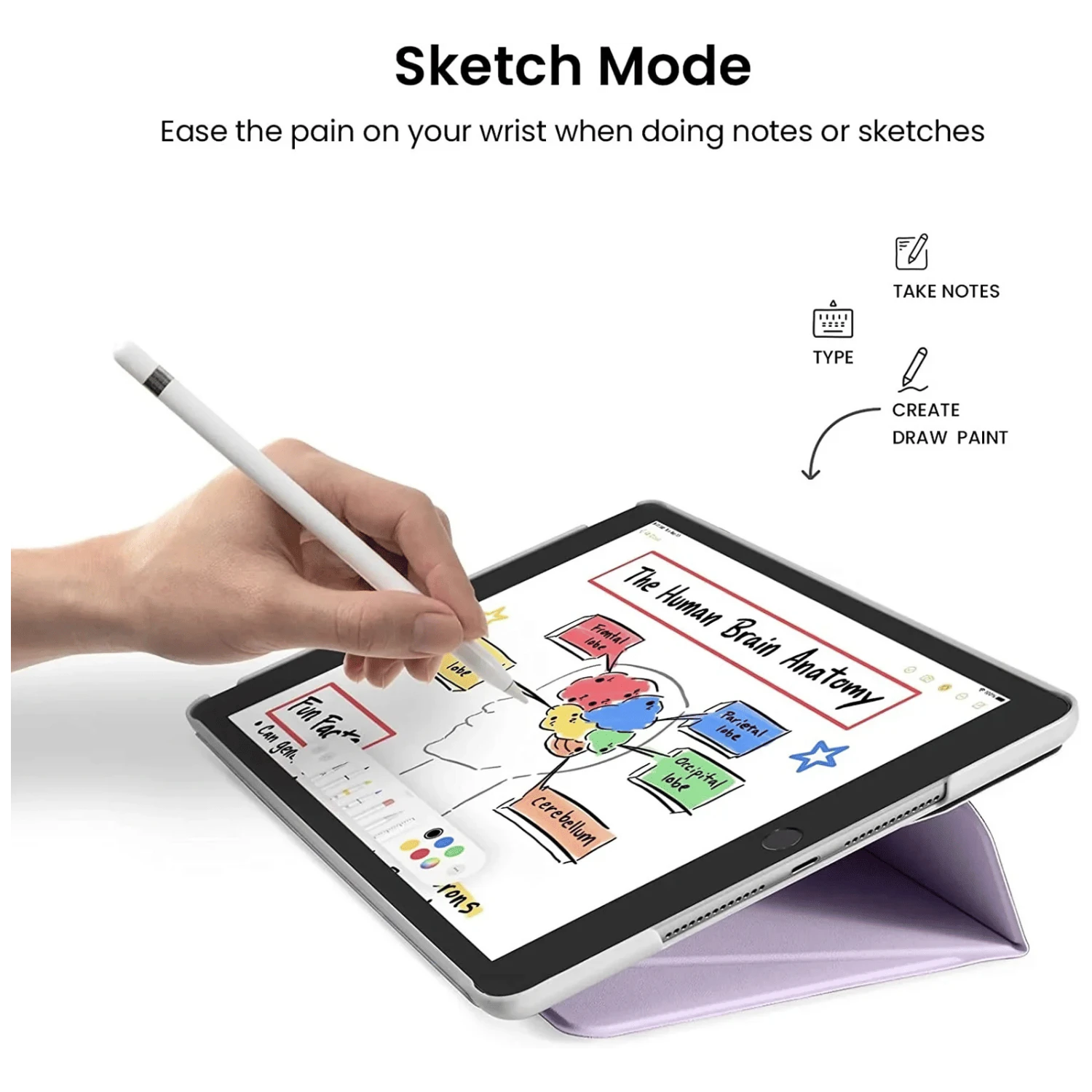 Tomtoc Inspire B02 PU Leather Flip Case For Apple IPad 10.2 Inch (Military Grade Protection, Lavender) 5 Tomtoc Inspire B02 PU Leather Flip Case For Apple IPad 10.2 Inch (Military Grade Protection, Lavender) - Image 3