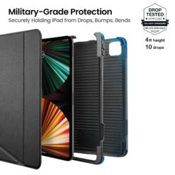 Tomtoc Inspire B02 PU Leather Flip Case For Apple IPad 11 Inch (Military Grade Protection, Black) -Tomtoc 272366 11 qftvqc