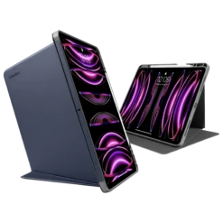 Tomtoc Inspire B02 PU Leather Flip Case For Apple IPad 12.9 Inch (Military Grade Protection, Dark Blue)