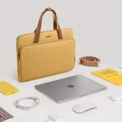 Versatile-A12 Laptop Shoulder Bag For 14 Inch MacBook Pro M3/M2/M1 | Yellow -Tomtoc H22C1Y1 7