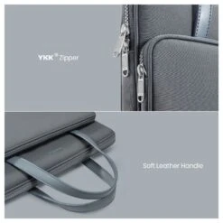 Tomtoc The Her Laptop Handbag For Up To 35.56 Cm (14 Inch) Laptop With Soft PU Leather Handle, Grey H21-C01G01(493665246) -Tomtoc Tomtoc H21 C01G01 Sleeve 493665246 i 6 1200Wx1200H