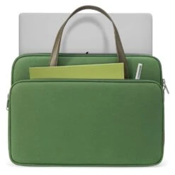 Tomtoc The Her Laptop Handbag For Up To 35.56 Cm (14 Inch) Laptop With Soft PU Leather Handle, Green H21-C01T01(493665247) -Tomtoc Tomtoc H21 C01T01 Sleeve 493665247 i 3 1200Wx1200H