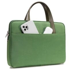Tomtoc The Her Laptop Handbag For Up To 35.56 Cm (14 Inch) Laptop With Soft PU Leather Handle, Green H21-C01T01(493665247) -Tomtoc Tomtoc H21 C01T01 Sleeve 493665247 i 7 1200Wx1200H