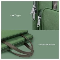 Tomtoc The Her Laptop Handbag For Up To 35.56 Cm (14 Inch) Laptop With Soft PU Leather Handle, Green H21-C01T01(493665247) -Tomtoc Tomtoc H21 C01T01 Sleeve 493665247 i 9 1200Wx1200H